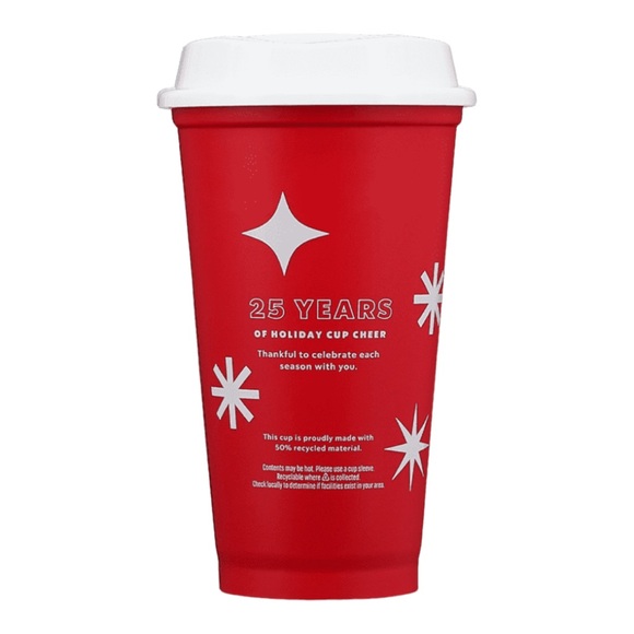 Starbucks 2022 Holiday 25 Yrs Limited Edition Collectible Travel Tumbler Red - Picture 3 of 5